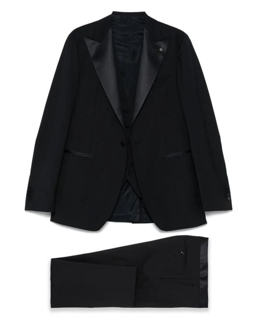 Tagliatore Black Virgin-Wool Suit for men