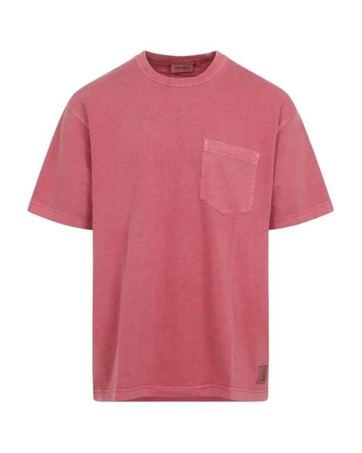 Carhartt Pink S/S Torion Pocket-Detail T-Shirt for men