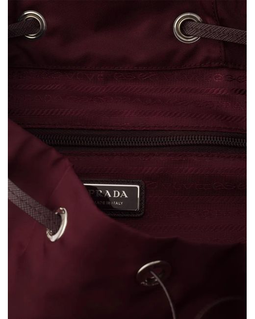 Mochila con placa del logo Prada de color Red