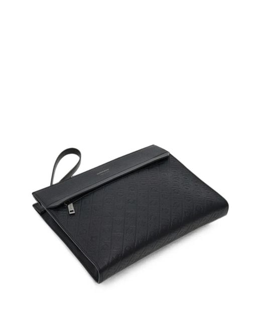 Ferragamo Black Monogram Pouch for men