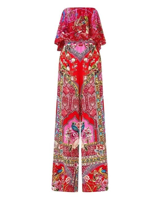 Mono palabra de honor con volantes Camilla de color Red