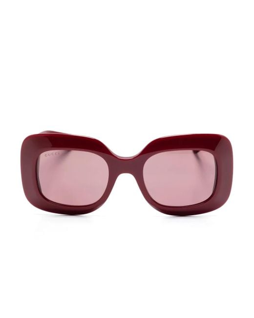 Gucci Pink Rectangle-Frame Sunglasses
