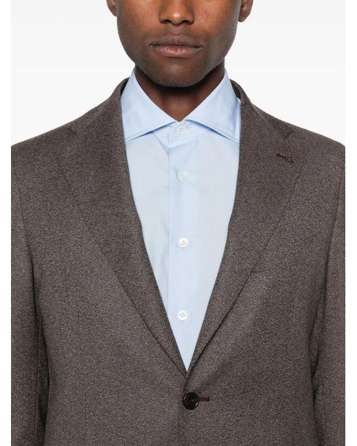 Tagliatore Gray Single-Breasted Virgin Wool Suit for men