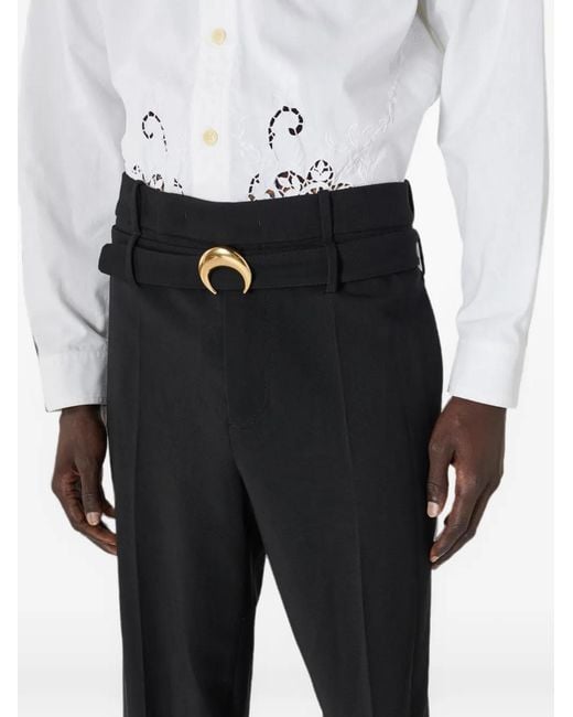 MARINE SERRE Black Tailored Wool Flare Pants for men