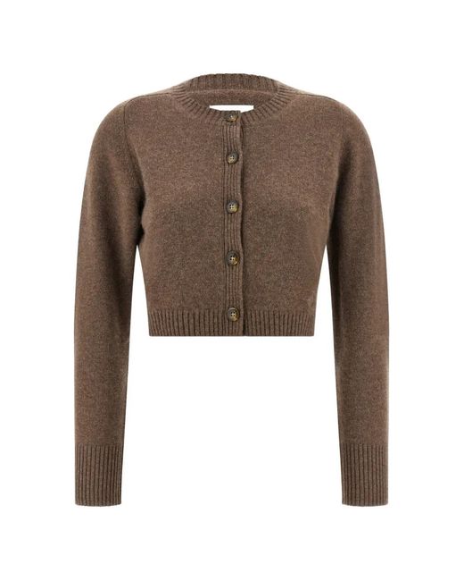Loulou de Saison Brown Logo-Embroidered Cardigan
