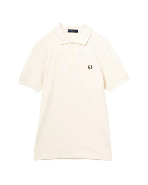 Fred Perry White Logo-Embroidered Polo Shirt for men