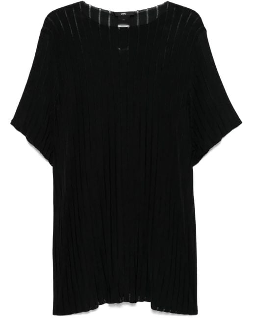 SAPIO Ribgebreid T-Shirt in het Black