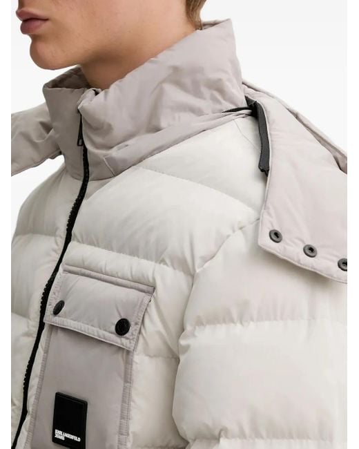 Karl Lagerfeld Natural Utility Hooded Patch-Pocket Jacket for men