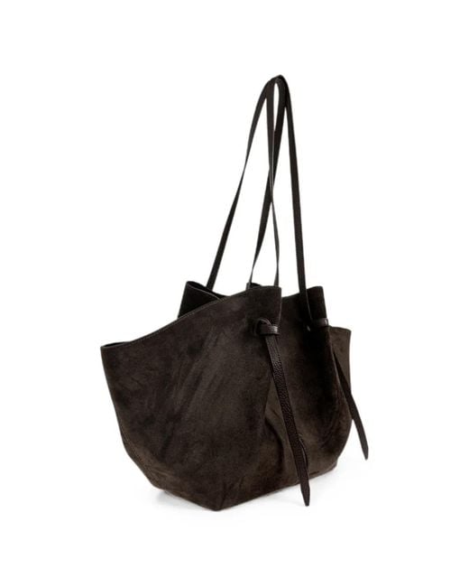 Yuzefi Black Large Mochi Suede Tote Bag