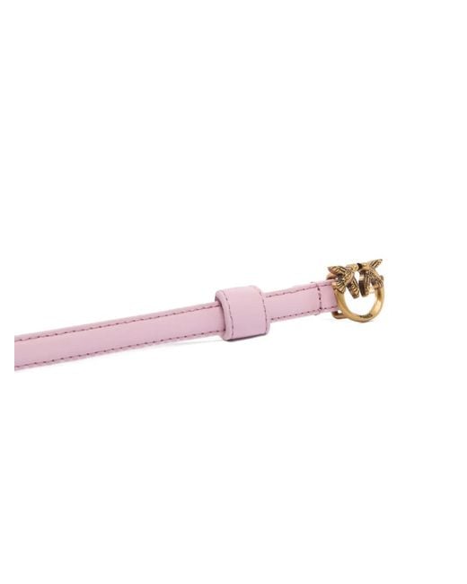 Pinko White Thin Belt With Love Birds Buckle