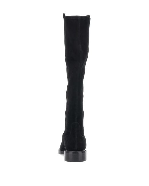 Stuart Weitzman Black Knee-High Boots With Low Block Heel
