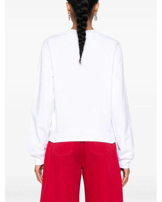 Moschino White Teddy Bear-Print Sweatshirt