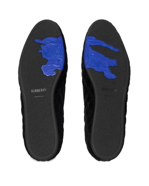 Burberry Black Gesteppte Loafer Mit Wappenstickerei