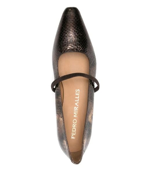 Pedro Miralles Brown 30Mm Metallic-Leather Pumps