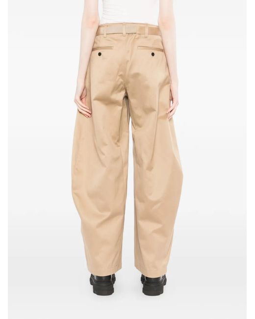 Sacai Natural Belt-Loop Ring-Belt Trousers