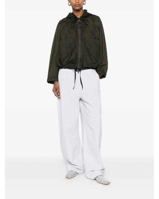 Aspesi Green Drawstring-Hooded Zip-Up Jacket