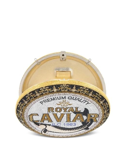 Judith Leiber Metallic Royal Caviar Crystal Clutch Bag