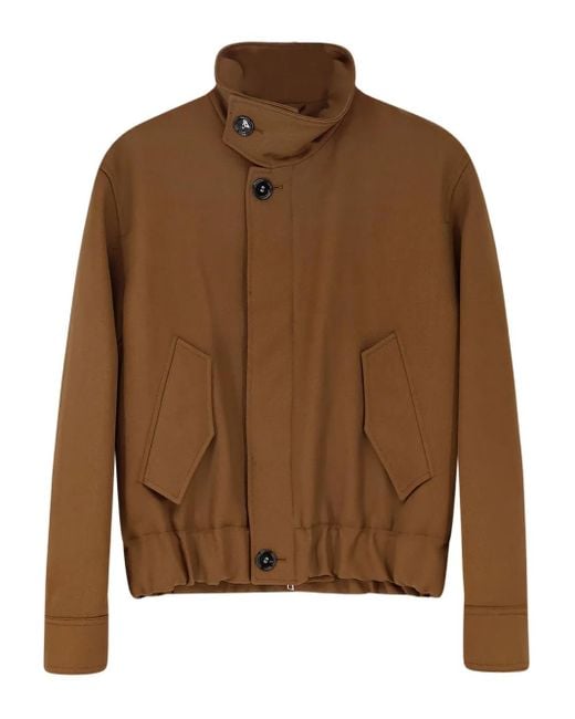 AMI Brown Flap-Pocket Bomber Jacket