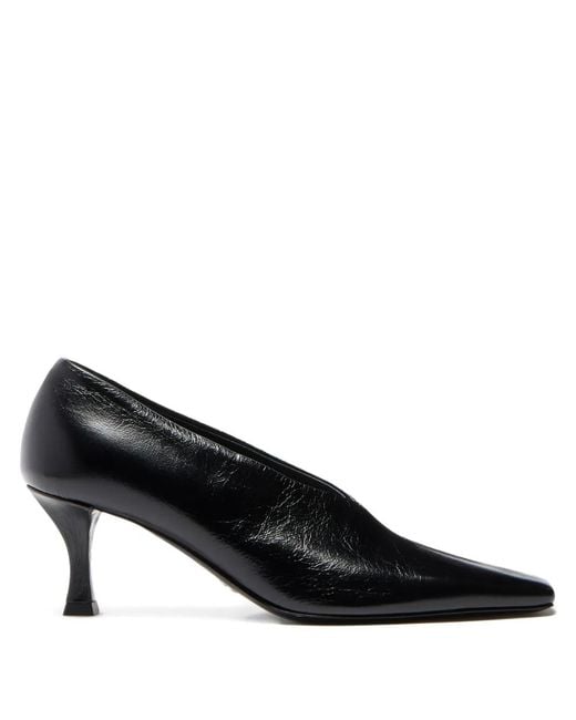 Proenza Schouler Black Trap Square-Toe Pumps