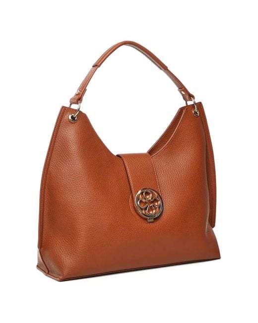 Borsa A Spalla Federica V Con Applicazione di V73 in Brown