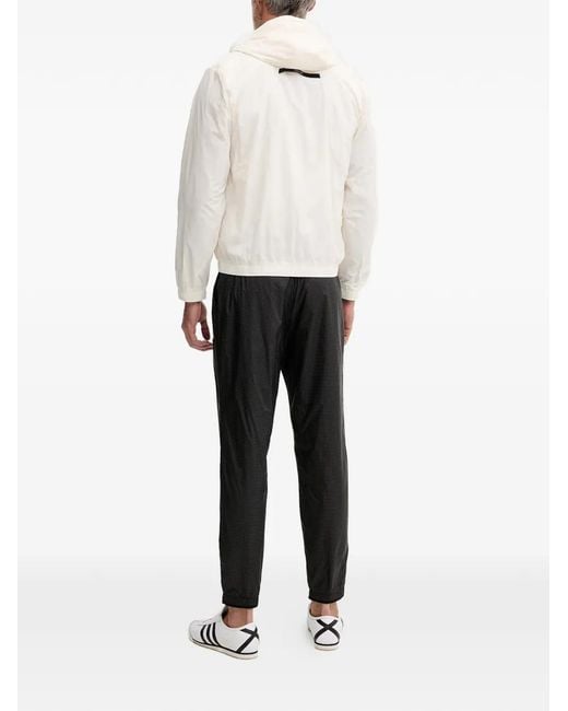 EA7 White Grid-Pattern Track Pants for men