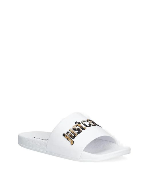 Just Cavalli White Logo Slides