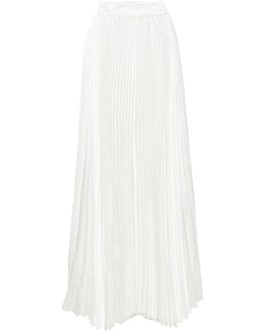 Styland White Elasticated-waist Pleated Maxi Skirt