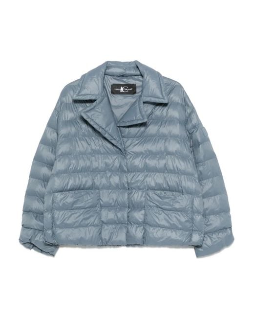 Luisa Cerano Blue Quilted Button-Fastening Jacket