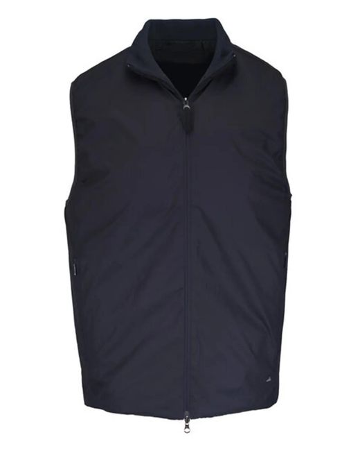 Wahts Blue Collon Zip Sleeveless Vest for men
