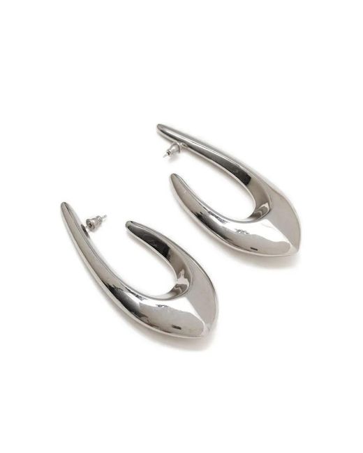 Panconesi White Teardrop-Shaped Hoop Earrings