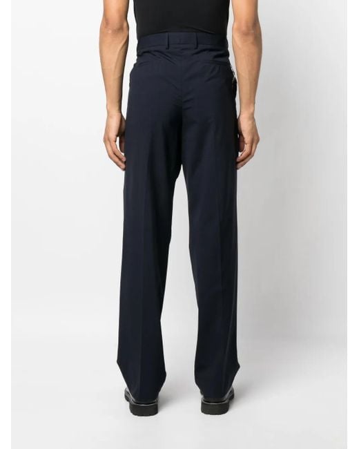 PT Torino Blue High-Waisted Tailored Trousers for men
