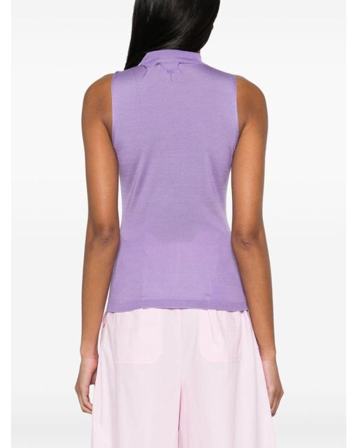 Twin Set Purple Fine-knit Top