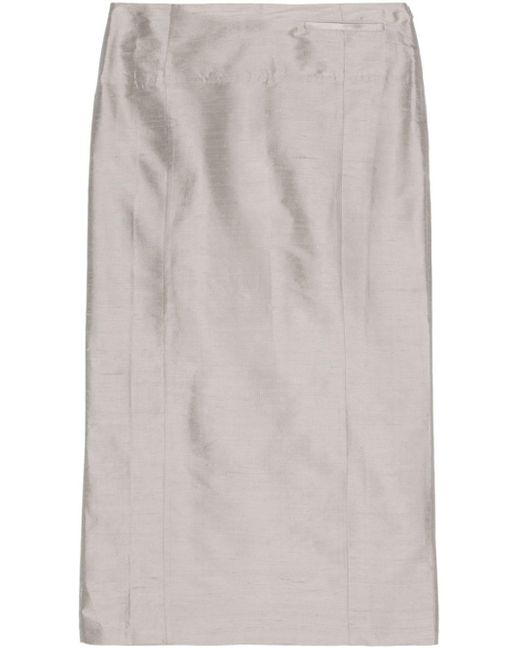 Paloma Wool Gray Amara Low-rise Silk Skirt