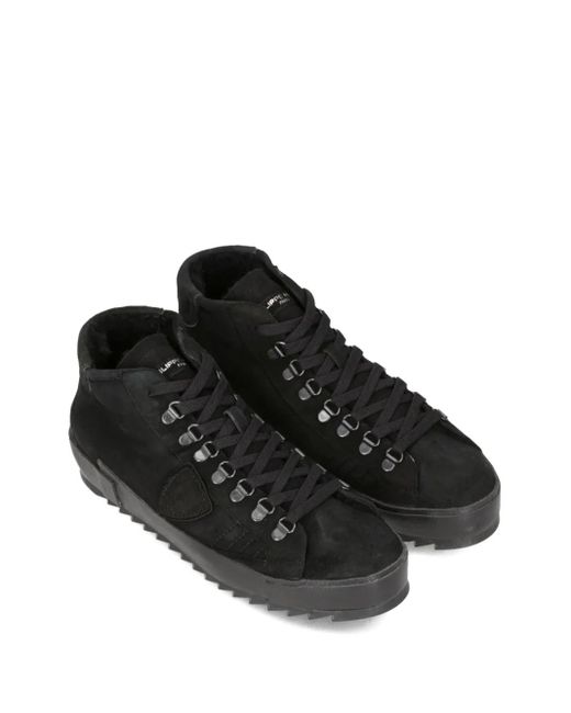 Philippe Model Black High-Top Suede Trainers for men