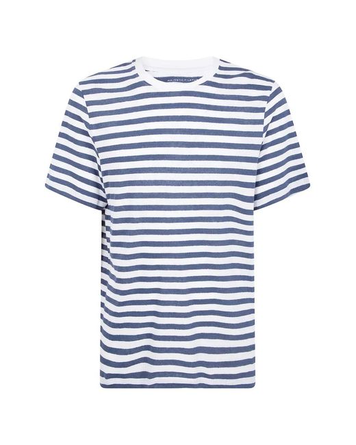 Majestic Filatures Blue Striped Short-Sleeve T-Shirt for men