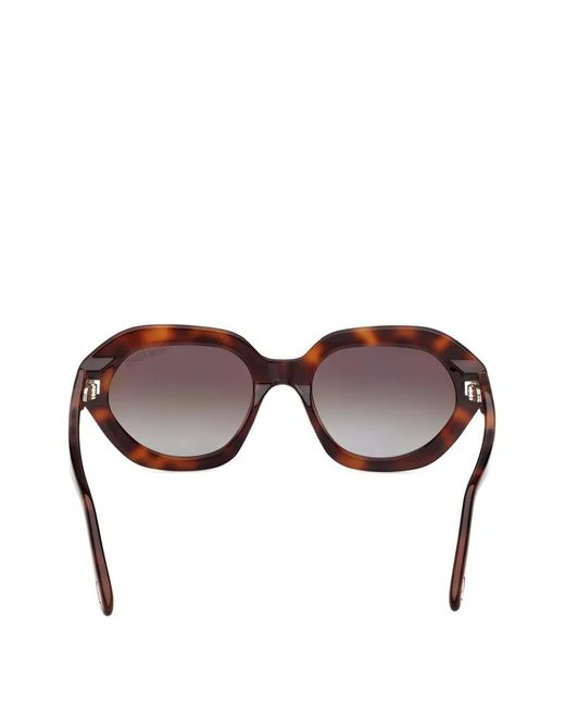 Tom Ford Brown Oval-Frame Sunglasses