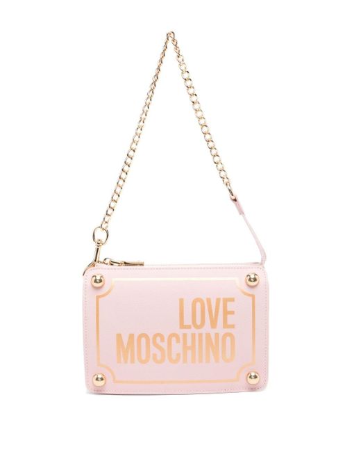 Love Moschino Schoudertas Met Logoprint in het Pink