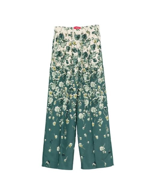 F.R.S For Restless Sleepers Green Floral-Print Palazzo Pants