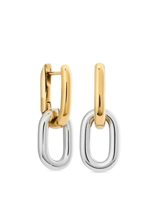 Daniel Wellington Metallic Contrast Two-Tone Link Earrings
