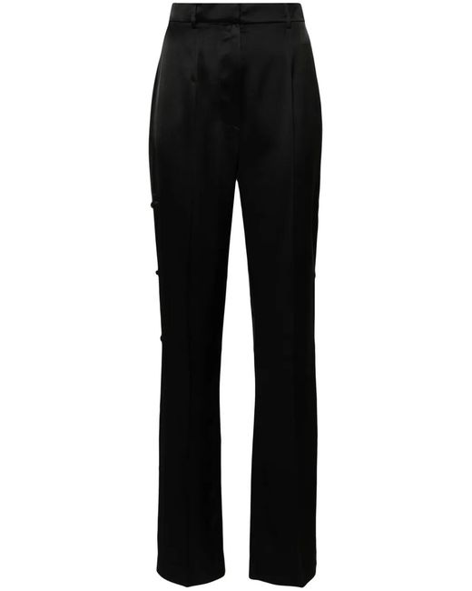 Nanushka Black Felina Straight-Leg Trousers