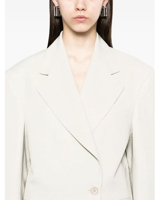 P.A.R.O.S.H. Natural Raisa Single-Breasted Blazer