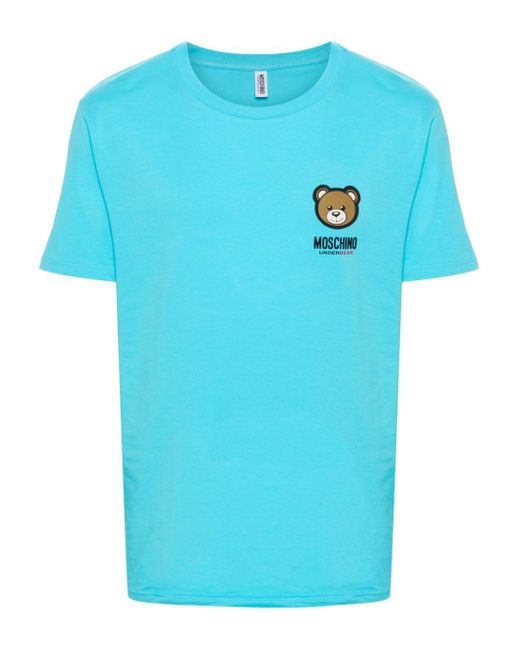 Moschino Blue Teddy Bear Cotton T-shirt for men