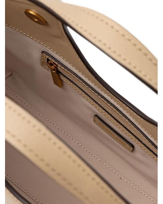 MICHAEL Michael Kors Natural Logo-Plaque Leather Shoulder Bag