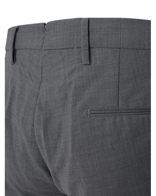 Luigi Borrelli Napoli Gray Pressed-Crease Tailored Trousers for men