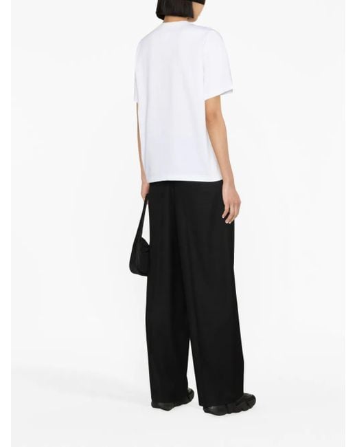 DSquared² White Logo-Print Cotton T-Shirt