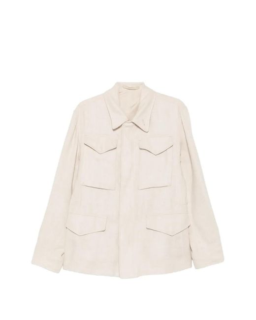 Eleventy White Four-Pocket Linen Jacket for men