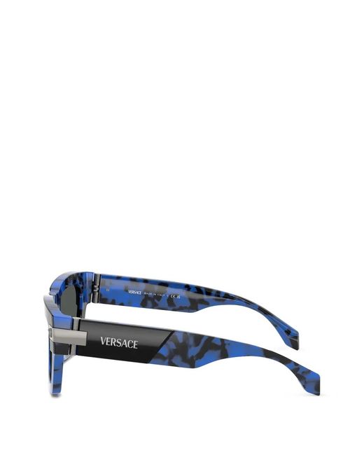 Versace Gray Medusa Rectangle Sunglasses for men