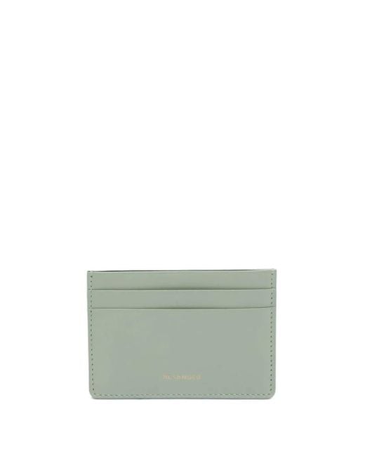 Jil Sander Green Leather Card Holder for men