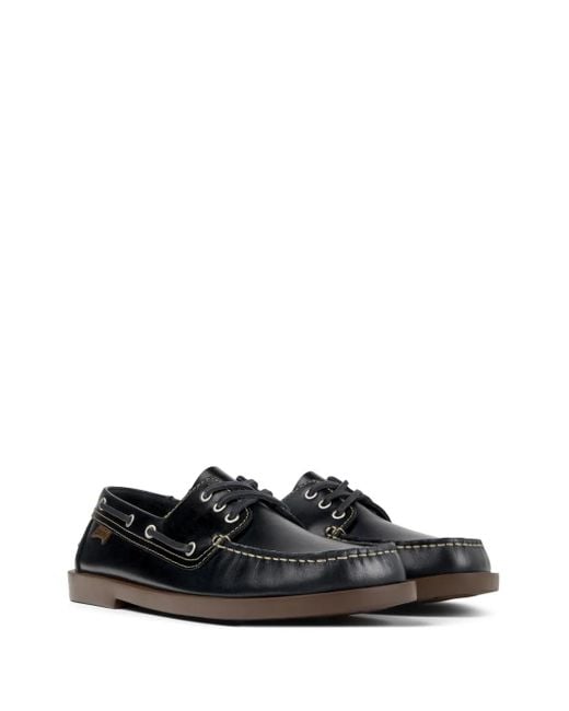 Camper Black Don Boat Shoes for men