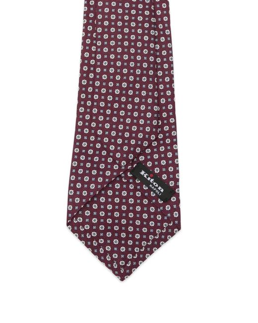 Kiton Purple Geometric-Pattern Tie for men